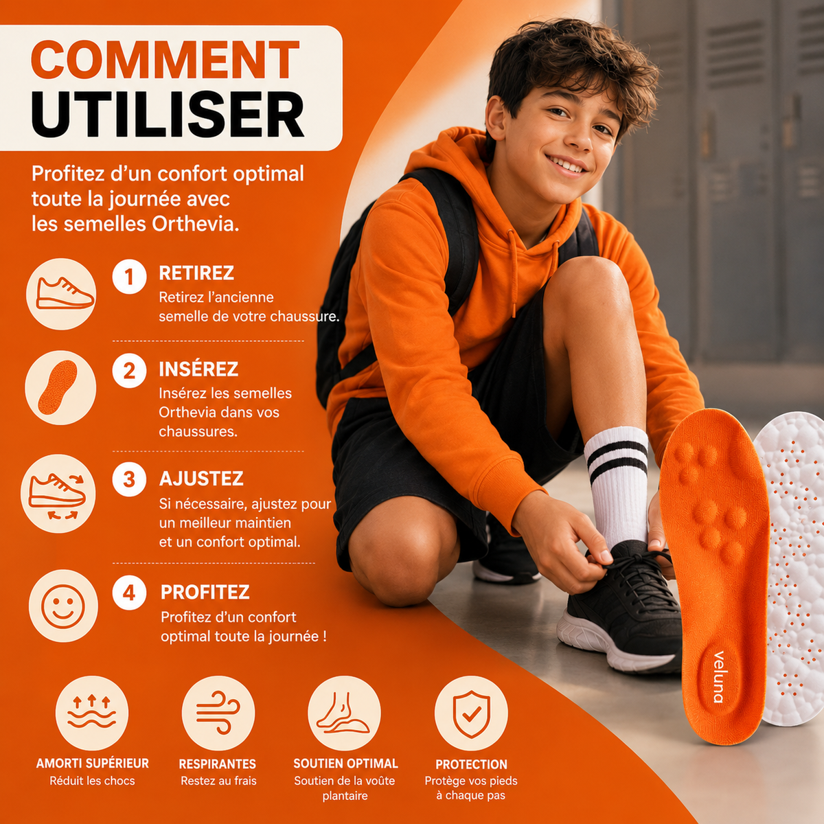 Orthevia junior- Des petits pas plus confortables, chaque jour. - Veluna