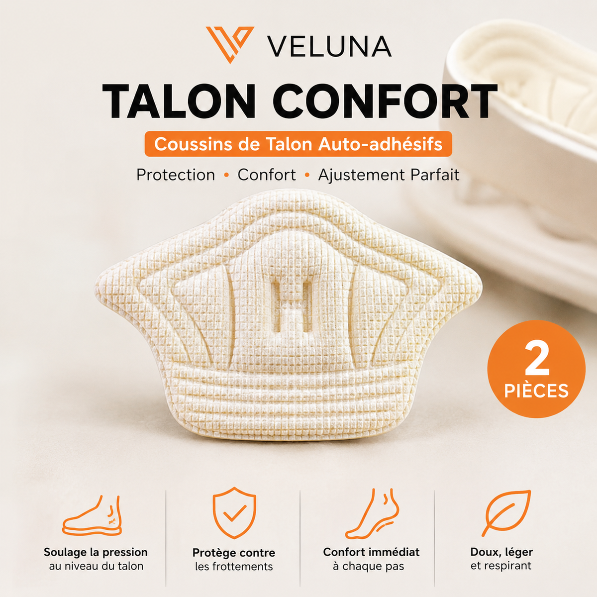Talon Confort - Coussinet de talon anti-adhésif - Veluna